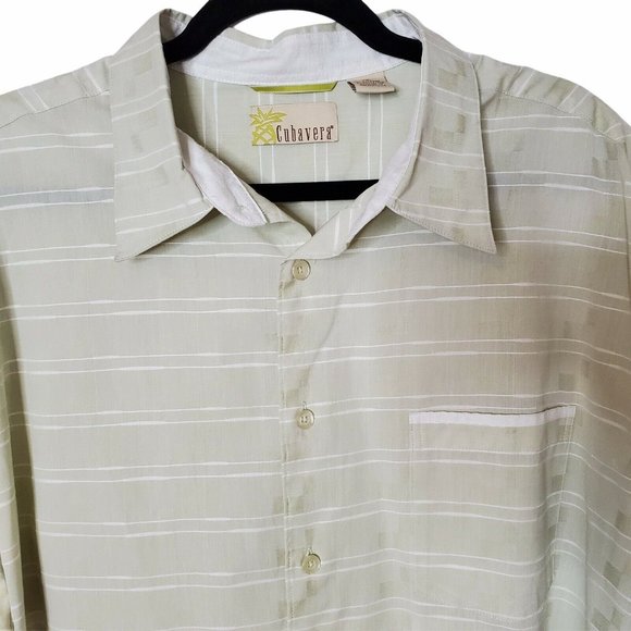 Cubavera Striped Short Sleeve Button Up Camp Shirt - Picture 2 of 10